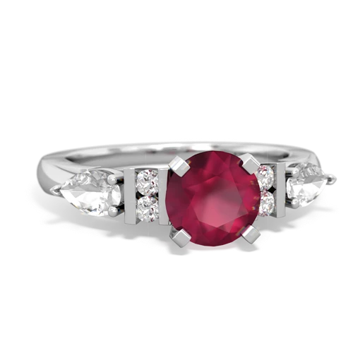 ruby-white topaz engagement ring