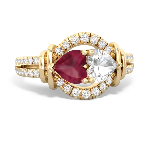 ruby-white topaz pave keepsake ring