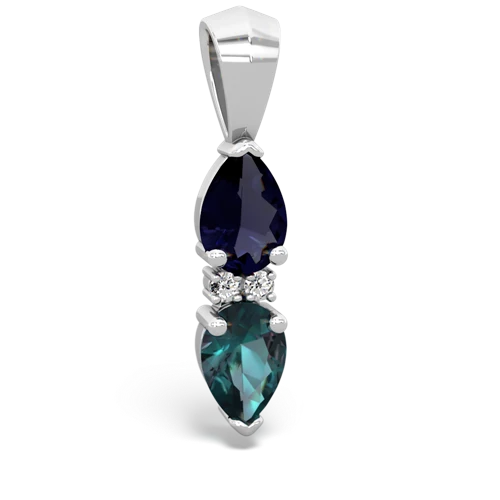 sapphire-alexandrite bowtie pendant