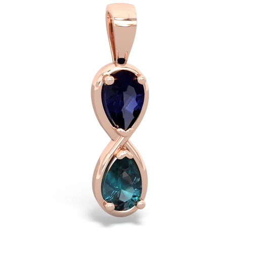 sapphire-alexandrite infinity pendant