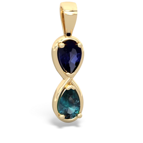 sapphire-alexandrite infinity pendant