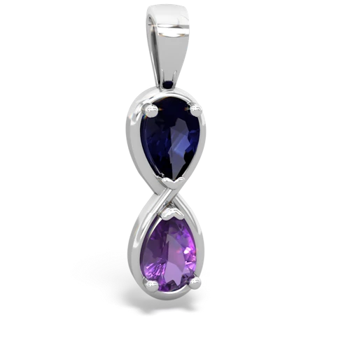 sapphire-amethyst infinity pendant