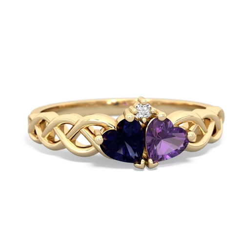 sapphire-amethyst celtic braid ring