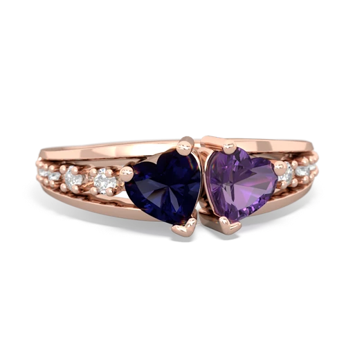 sapphire-amethyst modern ring