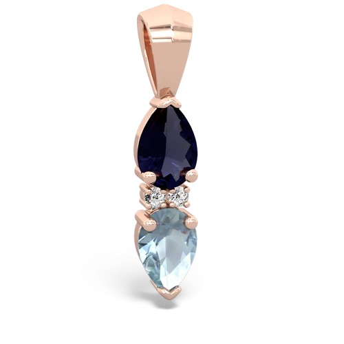 sapphire-aquamarine bowtie pendant