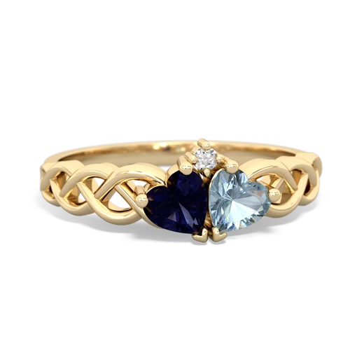 sapphire-aquamarine celtic braid ring