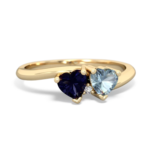 sapphire-aquamarine sweethearts promise ring