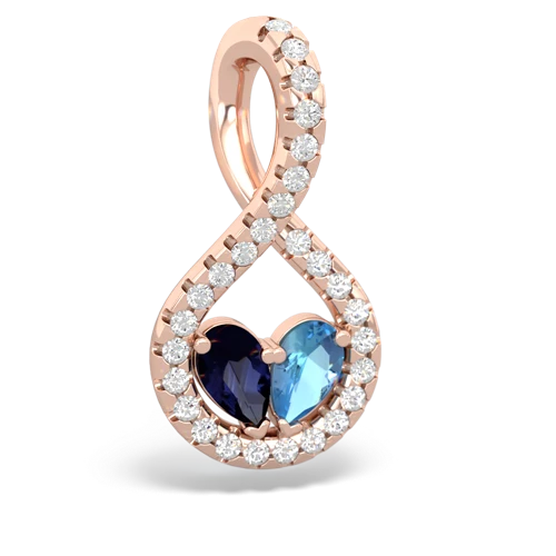 sapphire-blue topaz pave twist pendant