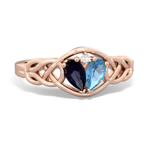 sapphire-blue topaz celtic knot ring