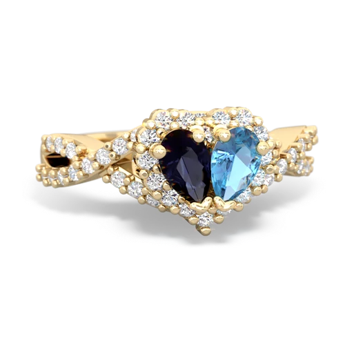 sapphire-blue topaz engagement ring