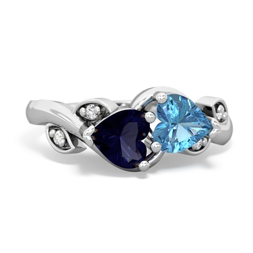 sapphire-blue topaz floral keepsake ring