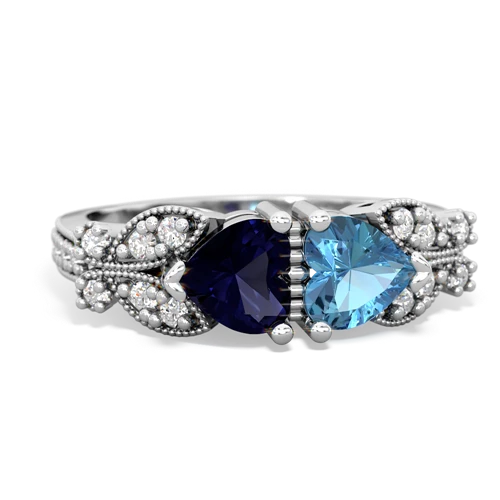 sapphire-blue topaz keepsake butterfly ring