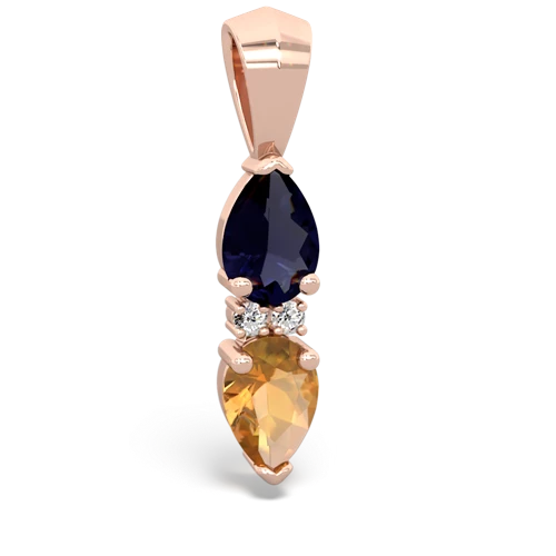 sapphire-citrine bowtie pendant