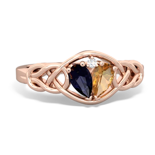 sapphire-citrine celtic knot ring