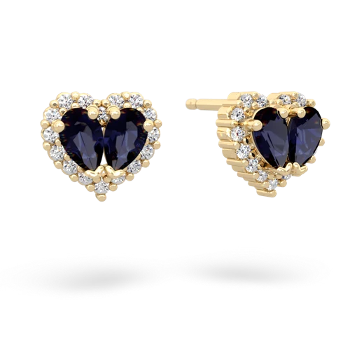 sapphire halo-heart earrings