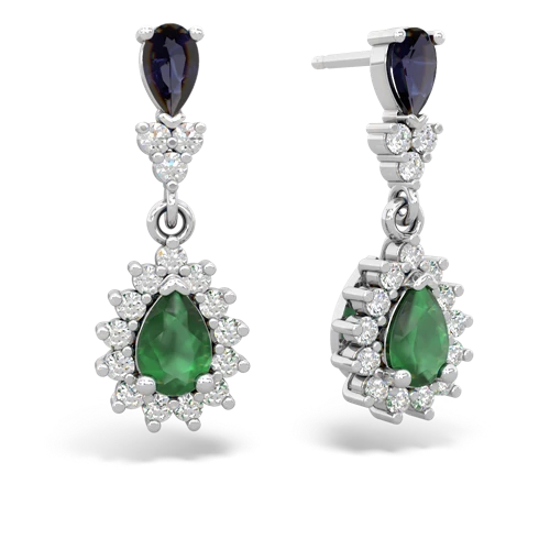 sapphire-emerald dangle earrings