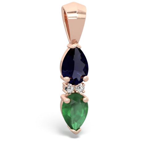 sapphire-emerald bowtie pendant