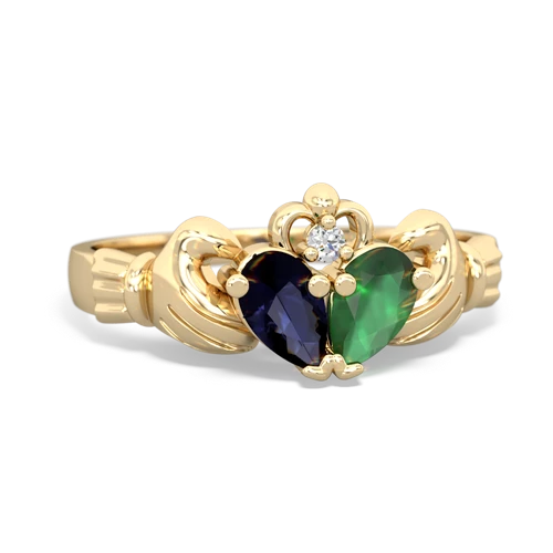 sapphire-emerald claddagh ring