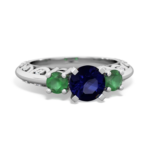 sapphire-emerald engagement ring