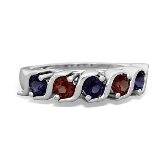 sapphire-garnet timeless ring