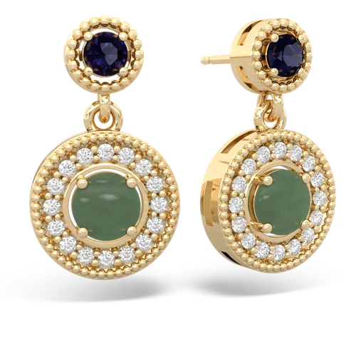 sapphire-jade halo earrings