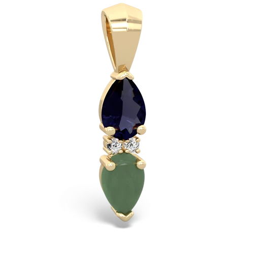 sapphire-jade bowtie pendant