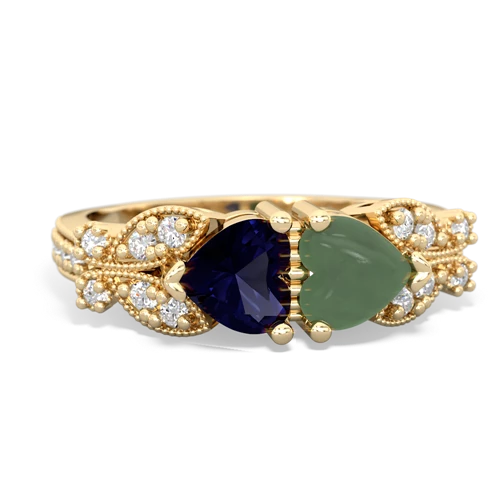 sapphire-jade keepsake butterfly ring