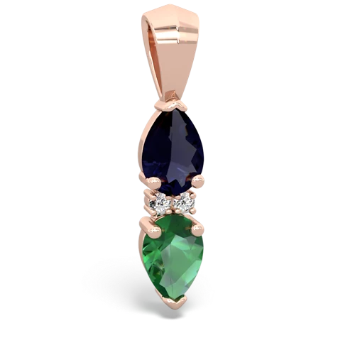 sapphire-lab emerald bowtie pendant