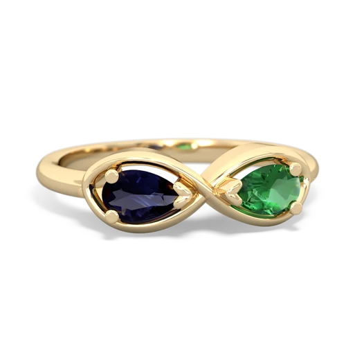 sapphire-lab emerald infinity ring