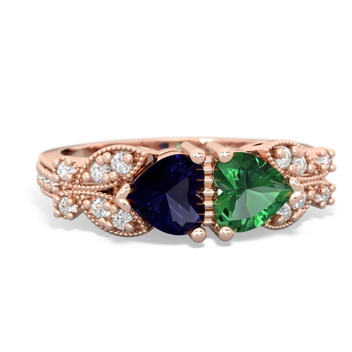 sapphire-lab emerald keepsake butterfly ring