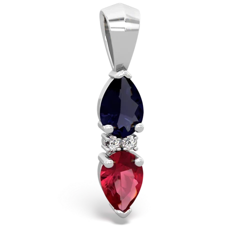 sapphire-lab ruby bowtie pendant