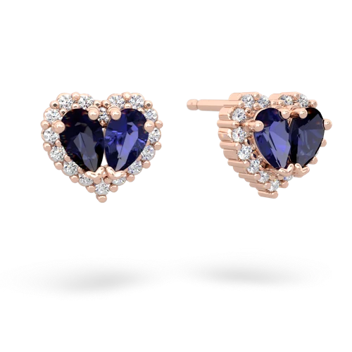 sapphire-lab sapphire halo-heart earrings