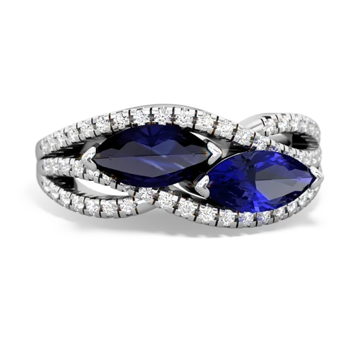 sapphire-lab sapphire double heart ring