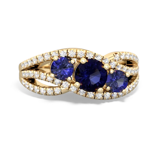 sapphire-lab sapphire three stone pave ring