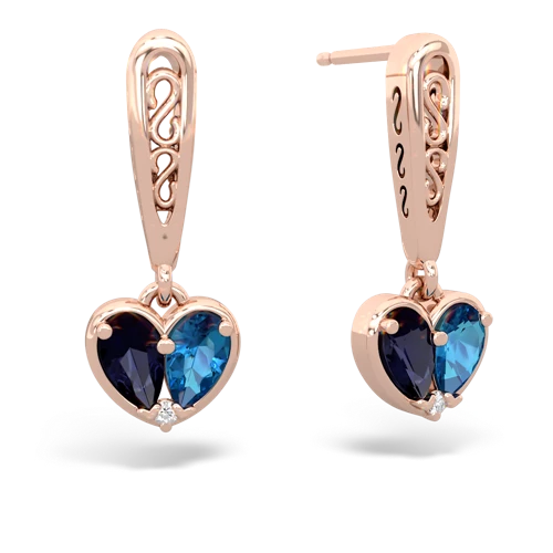 sapphire-london topaz filligree earrings