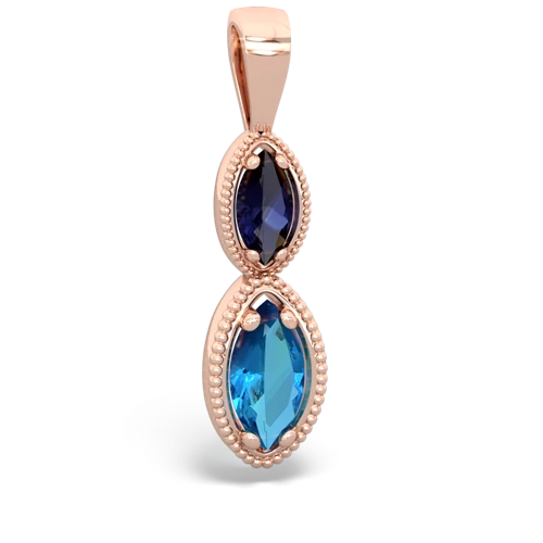 sapphire-london topaz antique milgrain pendant