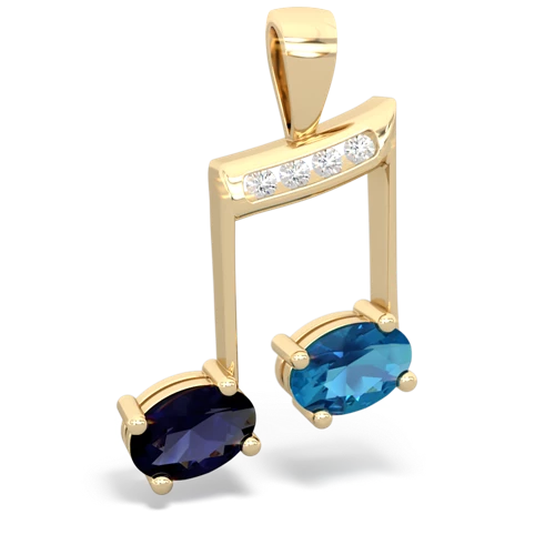 sapphire-london topaz music notes pendant