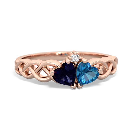 sapphire-london topaz celtic braid ring