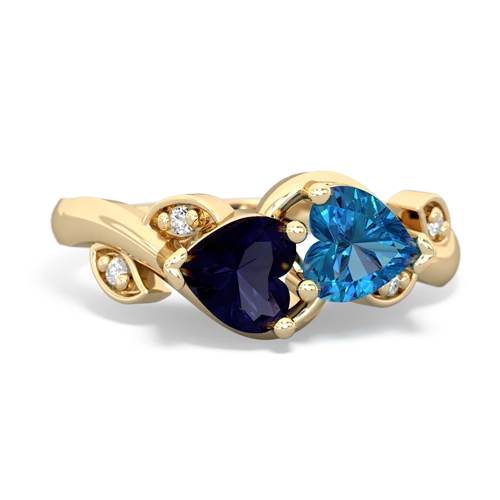 sapphire-london topaz floral keepsake ring