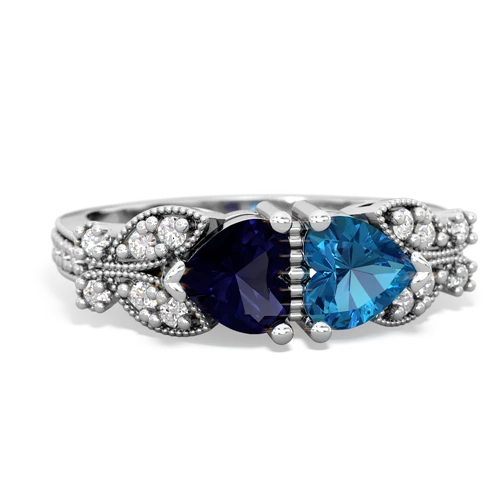 sapphire-london topaz keepsake butterfly ring