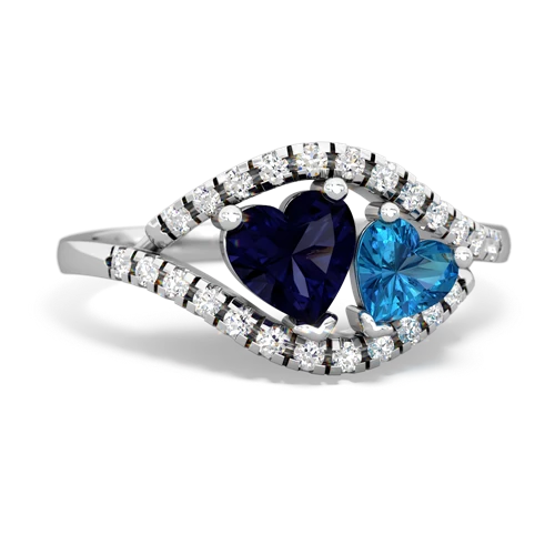 sapphire-london topaz mother child ring