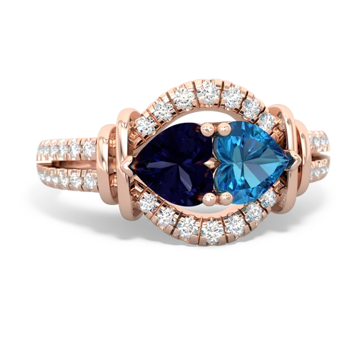 sapphire-london topaz pave keepsake ring