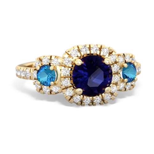 sapphire-london topaz three stone regal ring