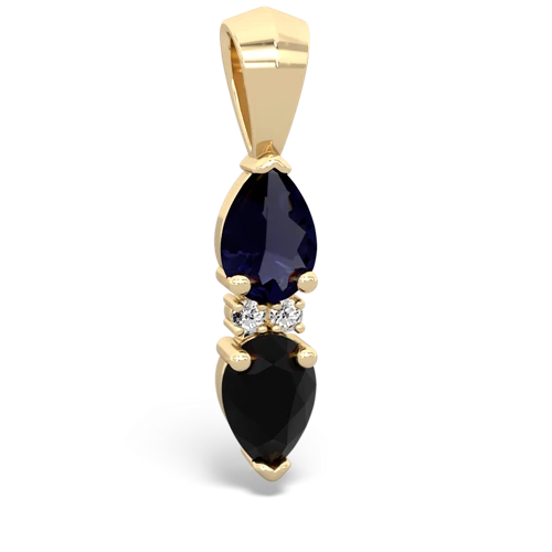 sapphire-onyx bowtie pendant