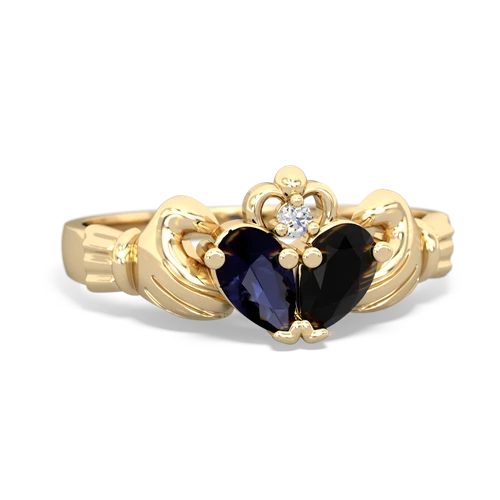 sapphire-onyx claddagh ring