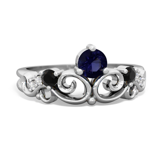 sapphire-onyx crown keepsake ring