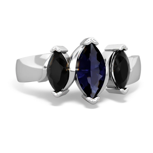 sapphire-onyx keepsake ring