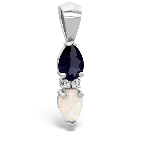 sapphire-opal bowtie pendant
