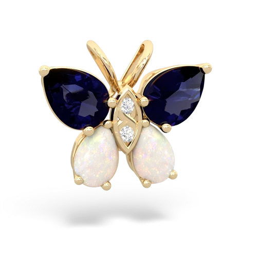 sapphire-opal butterfly pendant