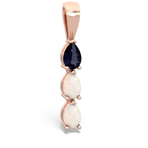 sapphire-opal three stone pendant